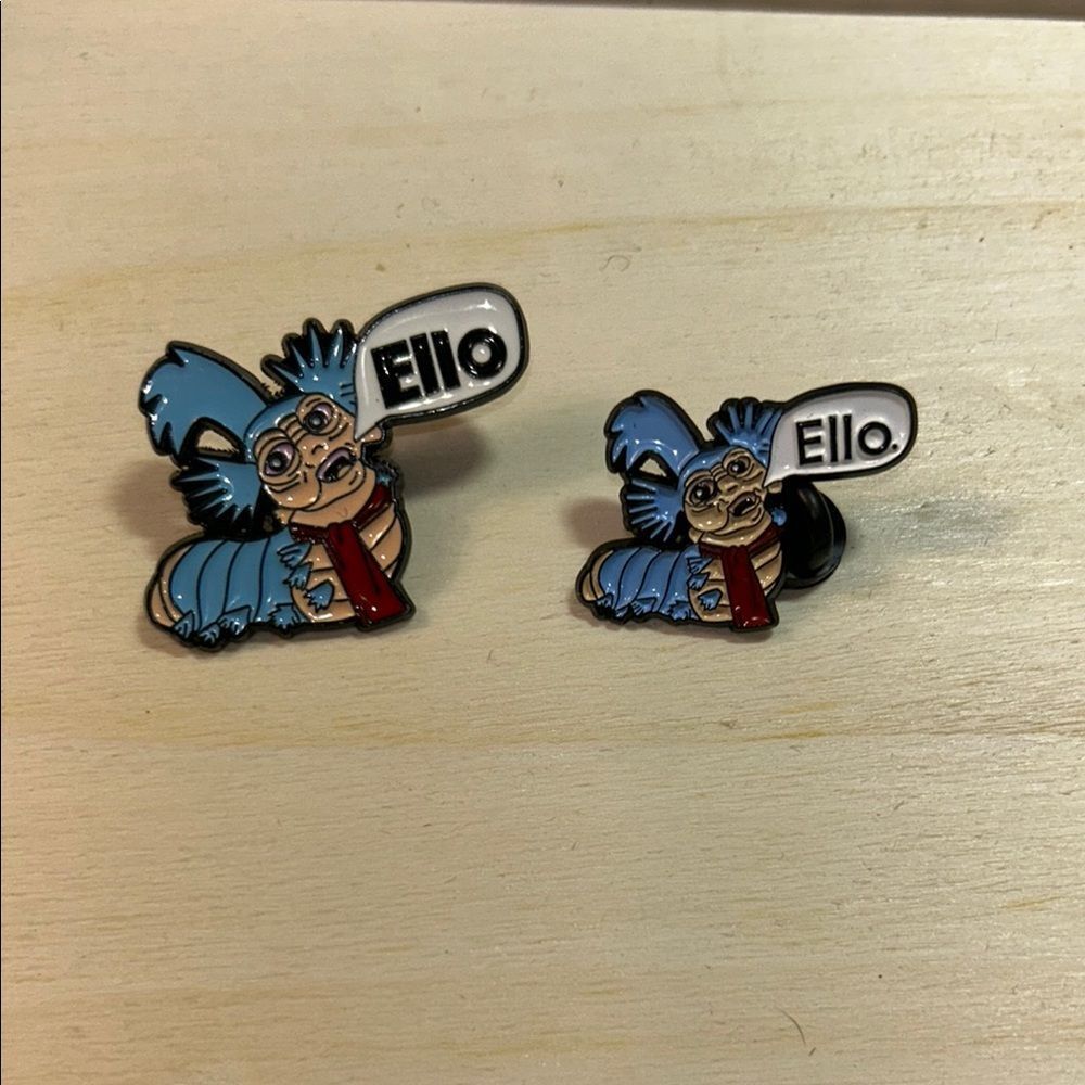 Blue and Red 'Ello' Enamel Pins